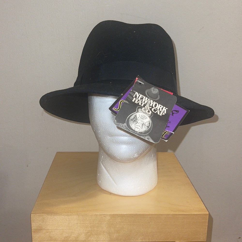 New York Hat & Cap Company Swing Jive large Fedora black hat. NWT. 100% wool